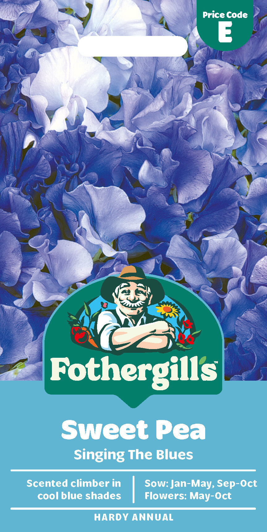 Sweet Pea 'Singing the Blues' Hardy Annual Seeds x1 Pack - Average 20 seeds - Bright Colours for Wildlife